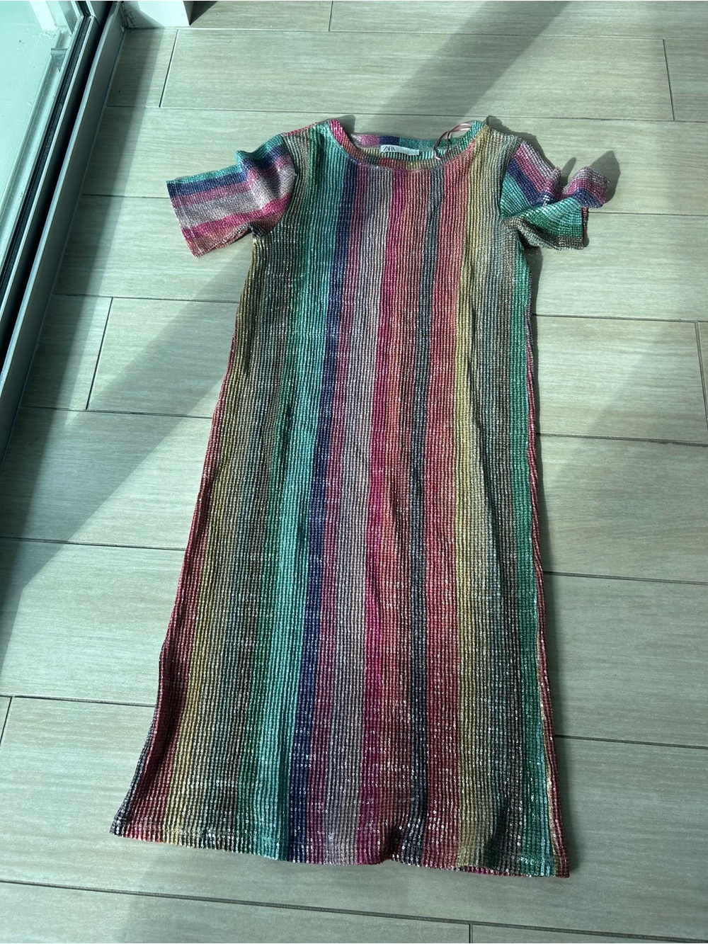 Rainbow Stripe sequined dress - Multicolor